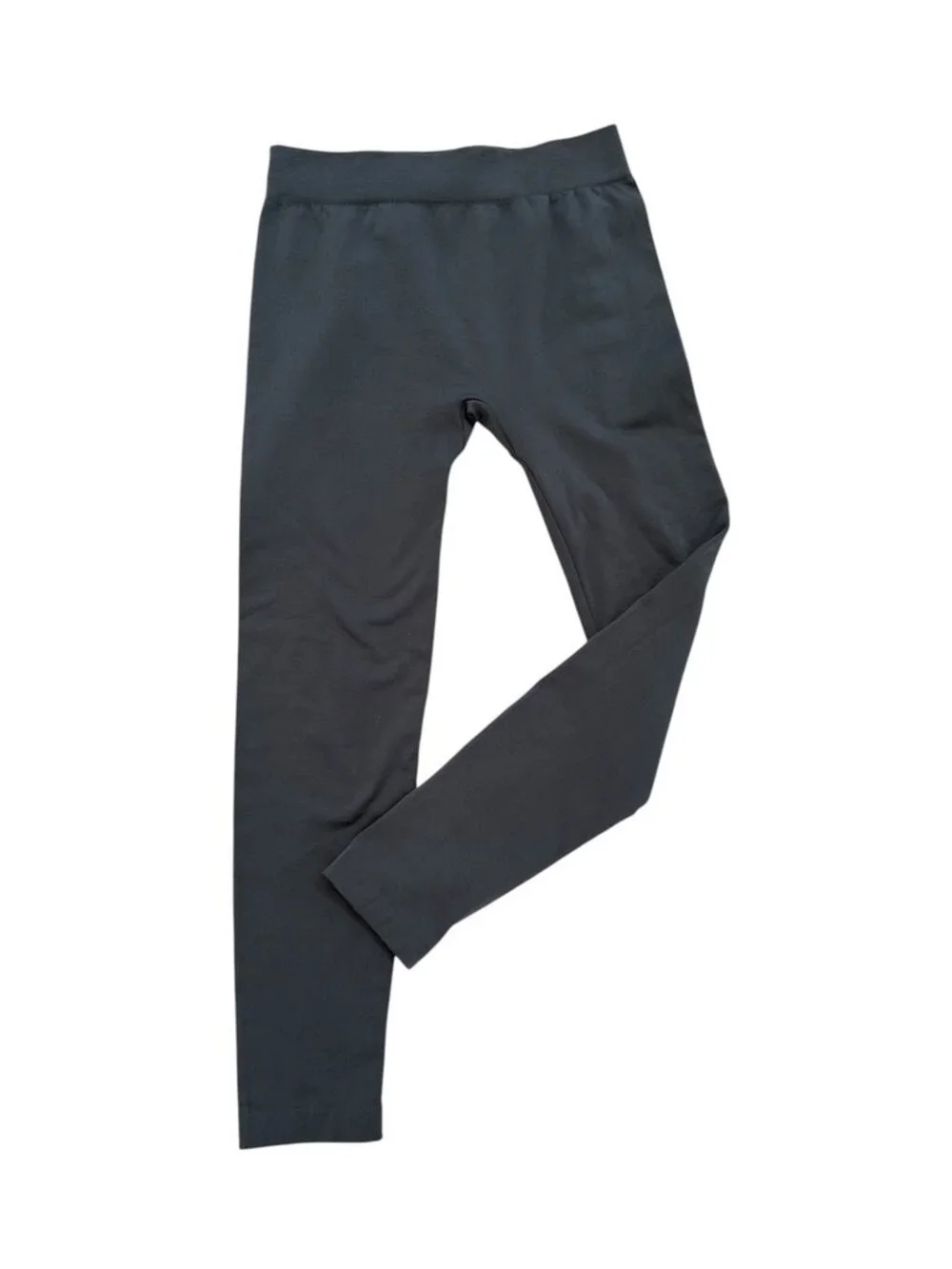 Thrill Maternity Dark Gray Fleece Lined Leggings One Size Stretch High Waist OS